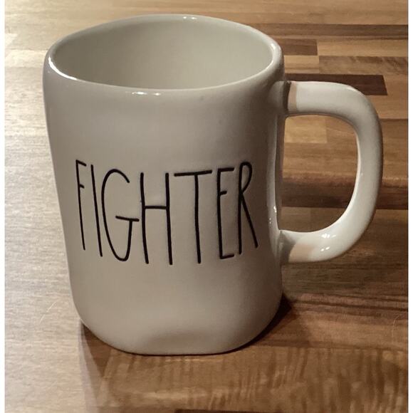 Rae Dunn Magenta FIGHTER Ceramic Coffee Cup Mug - Picture 3 of 9